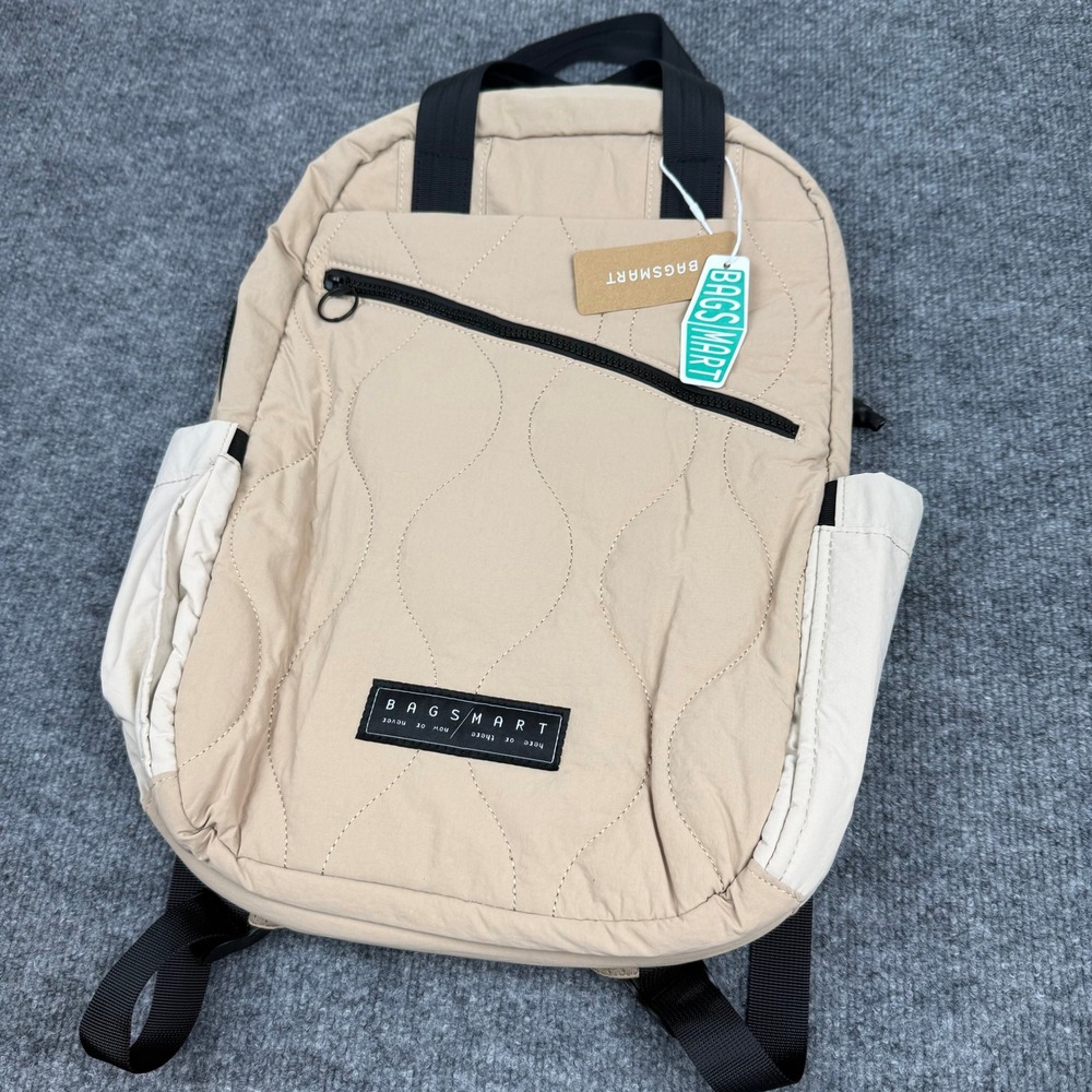 NEW Bagsmart Paz 23L Featherlight Work Backpack In Tan Tech Bag Multi Storage